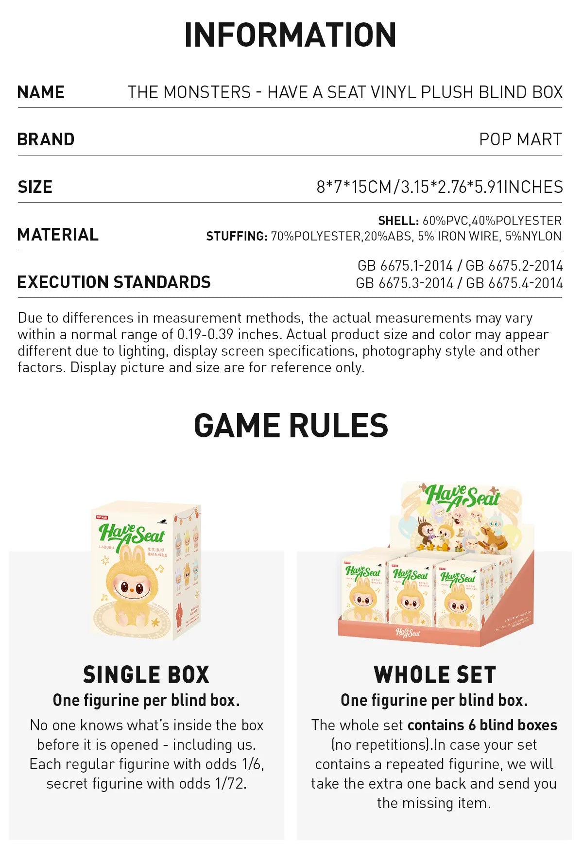 POPMART x THE MONSTERS Have A Seat Series Blind Box